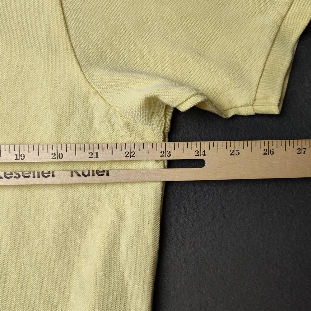 B. Draddy Polo Shirt Mens Large Yellow Pima Cotton Stretch Golf Crest Logo Patch - Picture 11 of 11